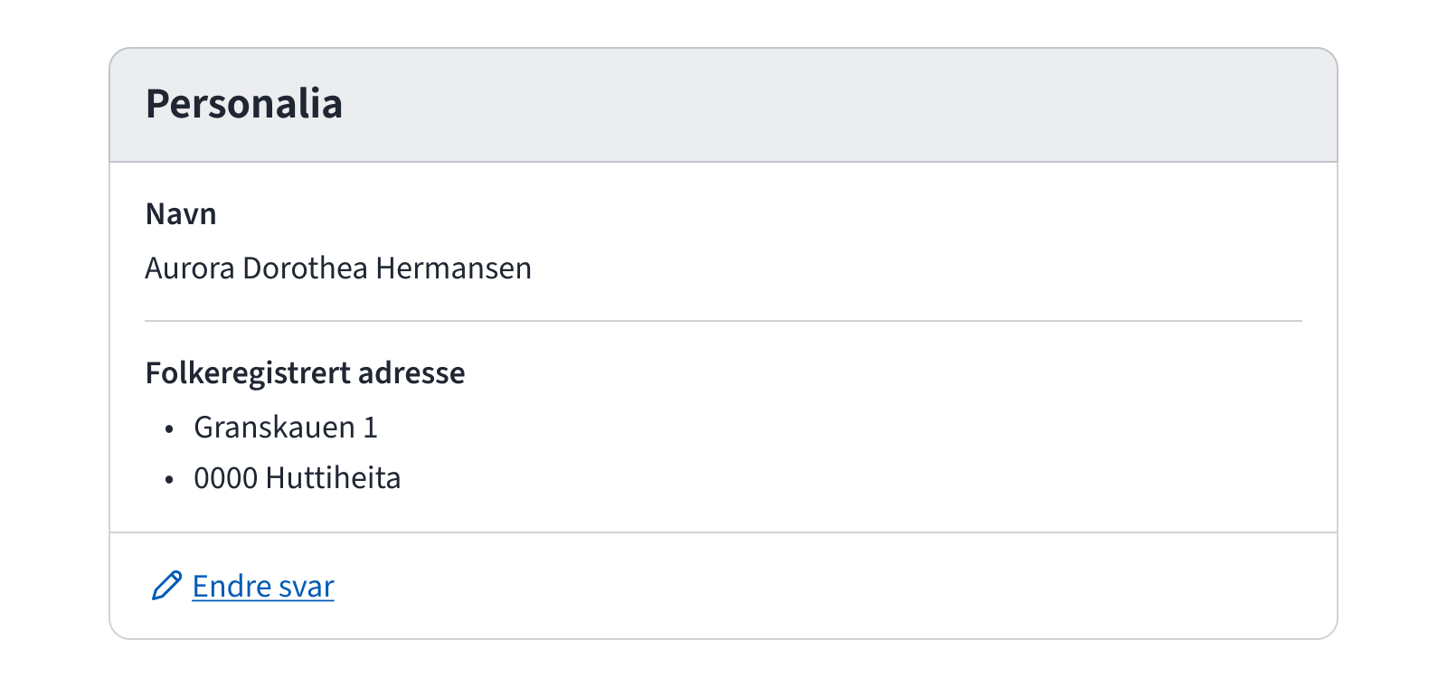 Liste med svar med kulepunkter