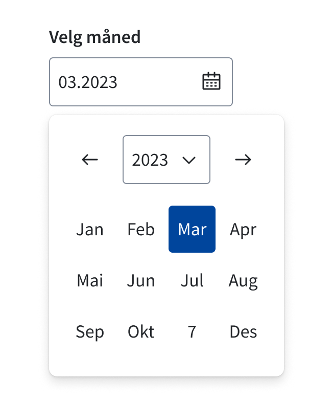 Monthpicker med select-meny
